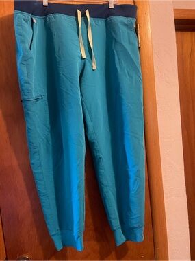 FIGS Zamora Jogger Scrub Pants Womens XXL/P turquoise Multi Pocket PO 3675